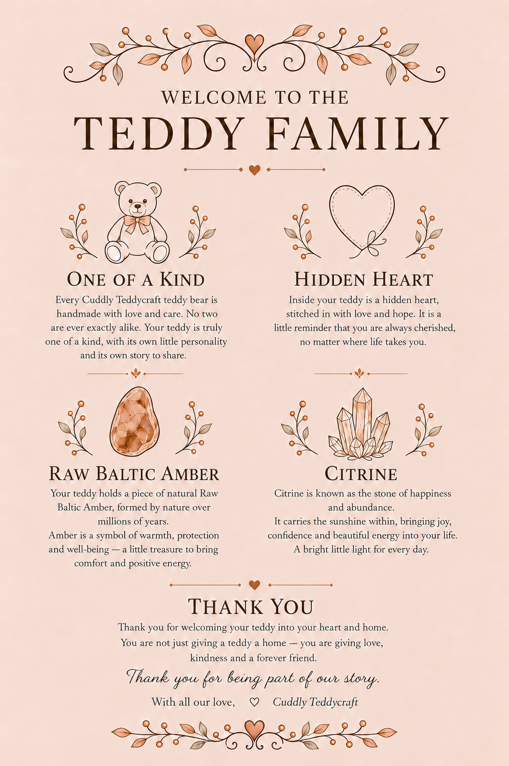 Certificate page 4: Welcome to the Teddy Family closing page